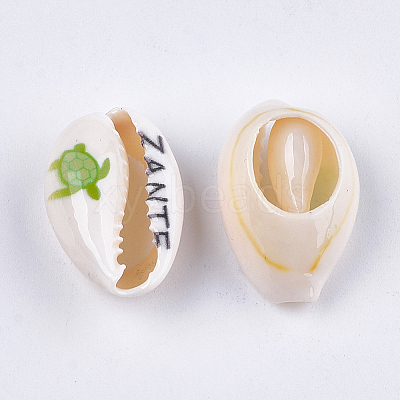 Printed Cowrie Shell Beads SHEL-S276-12E-1