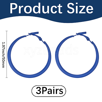 3 Pairs Spray Painted Alloy Hoop Earrings EJEW-SP0001-21B-1