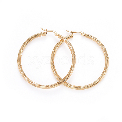 304 Stainless Steel Hoop Earrings EJEW-L232-015G-1