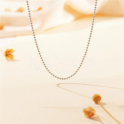 Rhodium Plated 925 Sterling Silver Ball Chain Necklaces JN952A-1