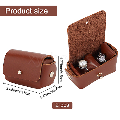 PU Imitation Leather Wedding Ring Pouch ABAG-WH0045-10B-1