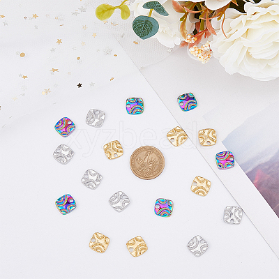 18Pcs 3 Colors 304 Stainless Steel Pendant Rhinestone Settings STAS-DC0014-13-1