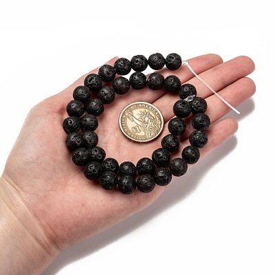 Natural Lava Rock Round Bead Strands G-M169-10mm-03-1