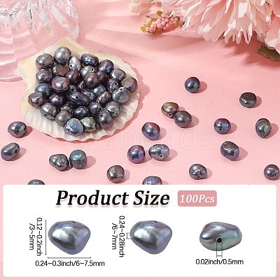 100Pcs Natural Baroque Pearl Keshi Pearl PEAR-LT0001-06-1