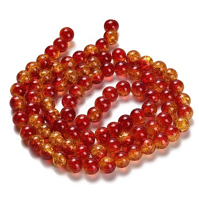 Spray Painted Crackle Glass Beads Strands X-CCG-Q002-10mm-10-1