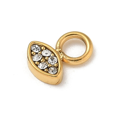 Ion Plating(IP) 304 Stainless Steel with Rhinestone Charms STAS-G351-12G-02-1