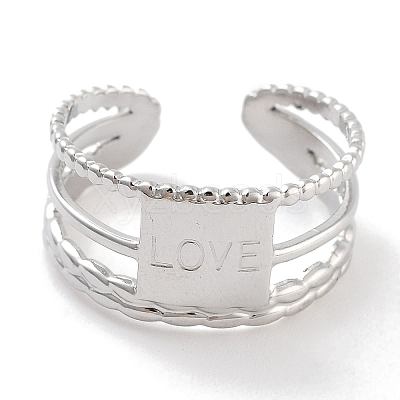Non-Tarnish 304 Stainless Steel Open Cuff Rings RJEW-K273-10P-1