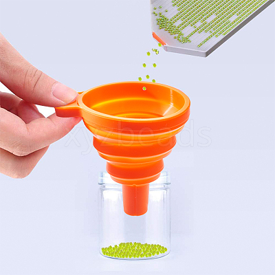 Portable Foldable Silicone Funnel Hopper AJEW-PH0017-49-1