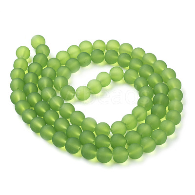 Baking Paint Transparent Glass Bead Strands GLAA-S031-8mm-34-1