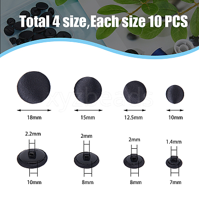 40Pcs 4 Styles 1-Hole Plastic Buttons BUTT-DC0001-04-1