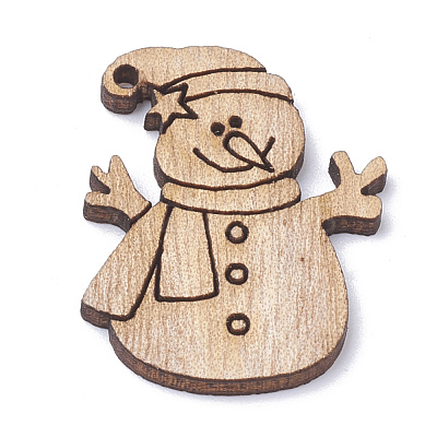 Undyed Wooden Pendants X-WOOD-S040-16-1