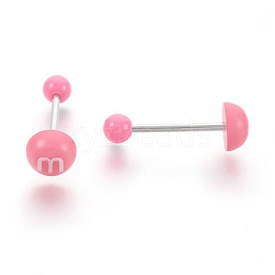 Acrylic Straight Barbells EJEW-L207-M-1