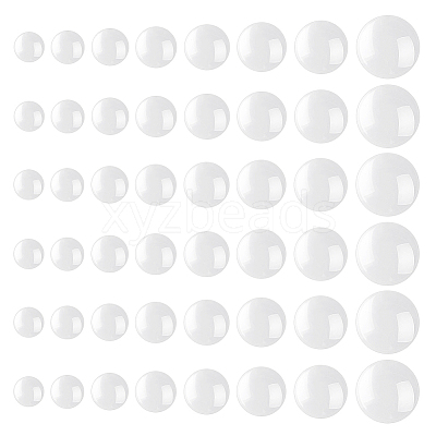 80Pcs 8 Style Transparent Glass Cabochons GGLA-HY0001-01-1