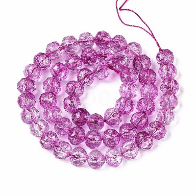 Crackle Transparent Glass Beads Strands GLAA-N063-8mm-05-1