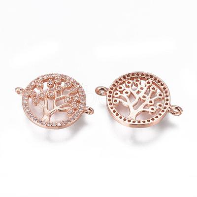 Brass Micro Pave Cubic Zirconia Links ZIRC-E113-04RG-1