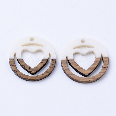 Resin & Walnut Wood Pendants RESI-N025-010A-B03-1