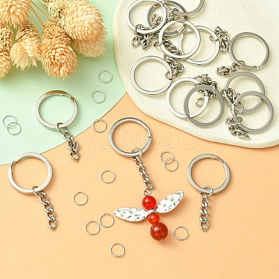 50Pcs Iron Split Key Rings IFIN-YW0003-42-1