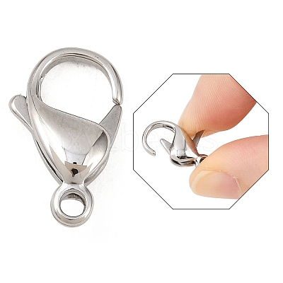 Tarnish Resistant 316 Surgical Stainless Steel Lobster Claw Clasps STAS-316-FL18A-1