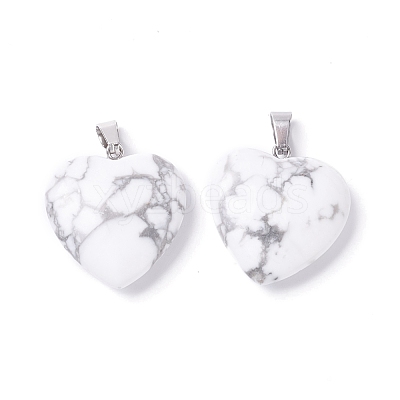 Natural Howlite Pendants G-G956-B43-FF-1
