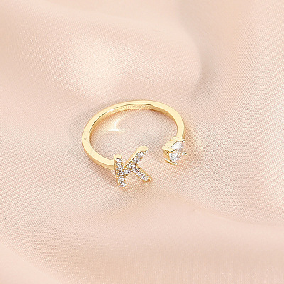 Fashionable Brass Cubic Zirconia Cuff Rings FS-WG4936F-21-1