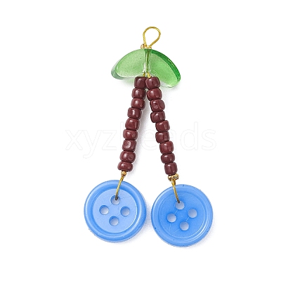 4Pcs Acrylic Sewing Buttons Pendants PALLOY-JF04201-1