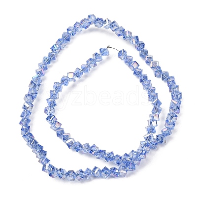 Electroplate Transparent Glass Beads Strands GL-CBA7A17-01A-06-1