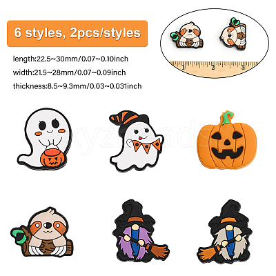 10pcs 5 style Halloween Silicone Beads SIL-CA0002-47-1