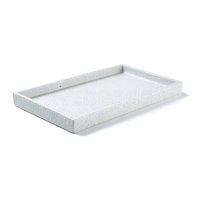 Rectangle Porcelain Flat Round Jewelry Plate DJEW-I015-02-1