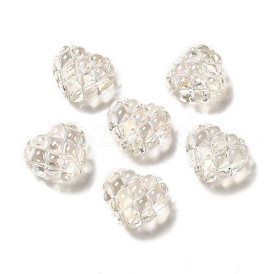 Transparent Acrylic Waffle Beads OACR-E016-01D-1