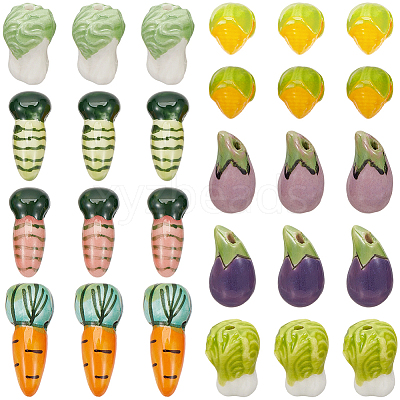 27Pcs 9 Styles Handmade Porcelain Beads PORC-PA0001-53-1