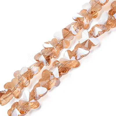 Electroplate Transparent Glass Beads Strands EGLA-N002-20A-F03-1