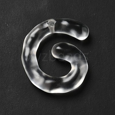 Transparent Resin Alphabet Pendants LS-RESI-C028-02G-1