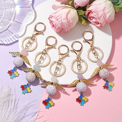 Resin & Alloy Enamel Pendant Keychain KEYC-JKC00763-1