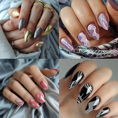 Stainless Steel DIY Nail Art Templates MRMJ-WH0092-030-1