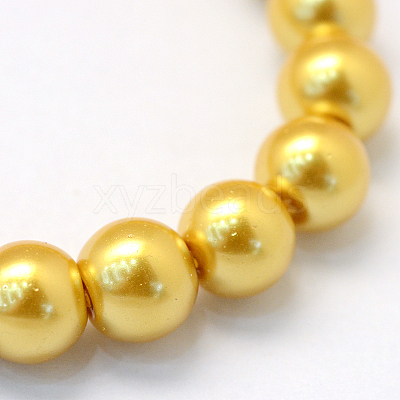 Baking Paint Pearlized Glass Pearl Round Bead Strands HY-Q330-8mm-31-1