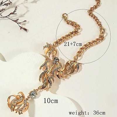 Wave Shape Zinc Alloy Rhinestone Link Ring Bracelets FS-WGF2CBB-01-1
