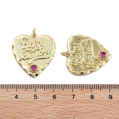 Brass Micro Pave Cubic Zirconia Pendants KK-Q006-24G-1