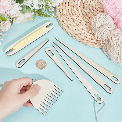 1Bag Plywood Wooden Weaving Looms Kit TOOL-CY0001-05-1
