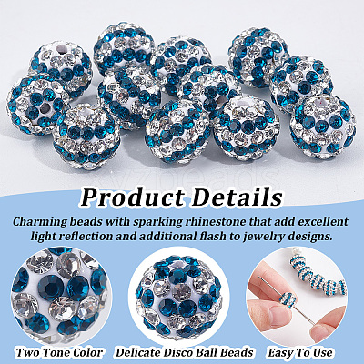 50Pcs Polymer Clay Rhinestone Beads PORC-OC0001-13B-1