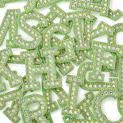 Alphabet Resin Rhinestone Patches DIY-TAC0005-45G-1