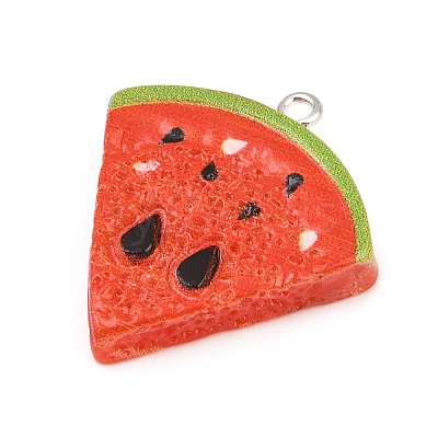 Opaque Resin Imitation Fruit Pendants RE-CBA3138-01B-P-1