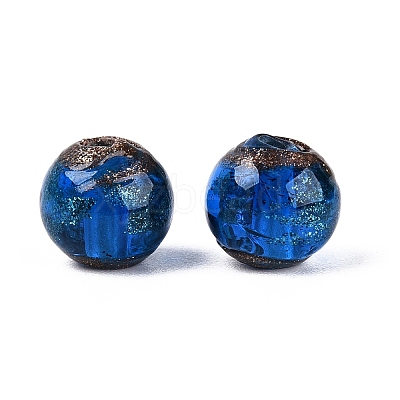 Handmade Gold Sand Lampwork Beads LAMP-N045-01B-04-1