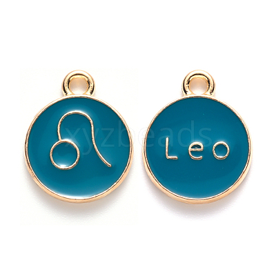 Alloy Enamel Pendants X-ENAM-S124-01B-05G-1