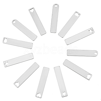 24Pcs 4 Style Stainless Steel Big Pendants STAS-AR0001-15-1