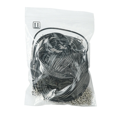 36Pcs Black Waxed Cord Necklace Making NCOR-FS0001-05P-1