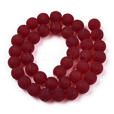 Transparent Glass Beads Strands GLAA-T032-T10mm-MD20-1