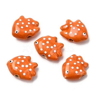 Handmade Porcelain Beads PORC-K010-06G-1