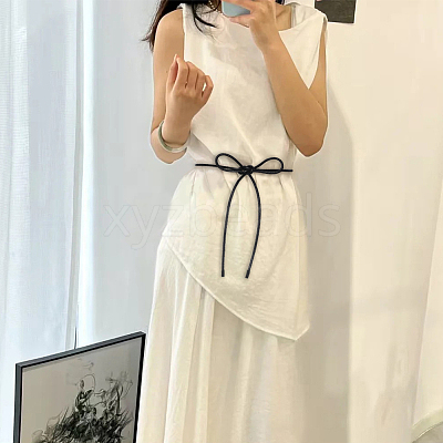 Round PU Leather Cord Tie Knot Belts for Dress DIY-WH20007-802B-02-1
