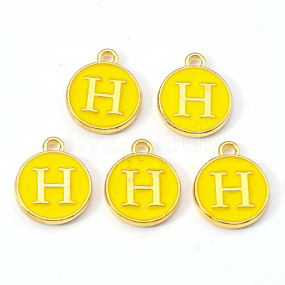 Golden Plated Alloy Enamel Charms LS-ENAM-S118-09H-1