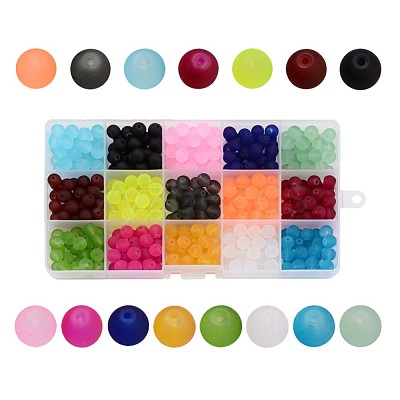 1Box 15 Color Transparent Glass Beads GLAA-X0011-02-10mm-1